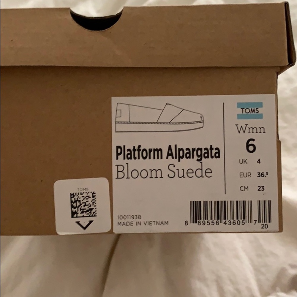 Toms platform Alpargata in bloom suede